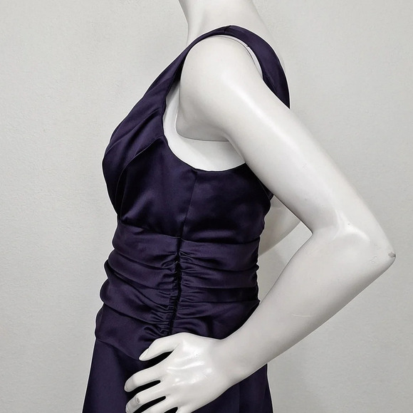 David's Bridal Purple Bridal Formal Satin Sleeveless Gown Maxi Dress Size 10 - Picture 4 of 11